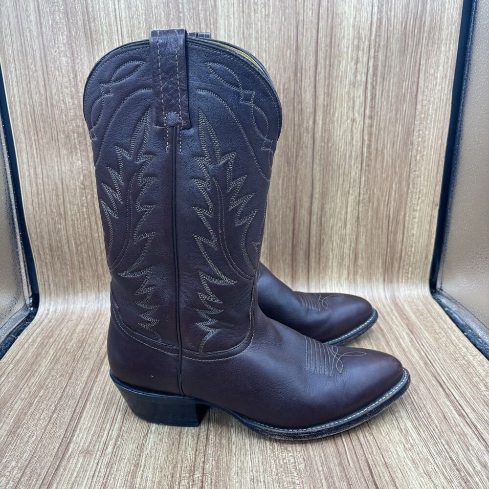 NOCONA Mens‎ 1752027403 Size 9 EE Brown Deertan Cowboy Western Boot Made in USA